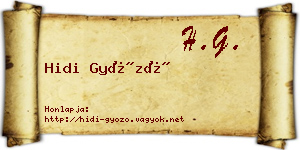 Hidi Győző névjegykártya